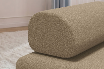 Fauteuil non convertible et modulable - Tissu lisse Marron