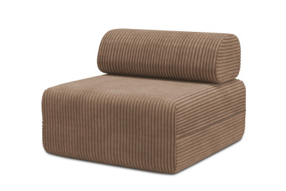 Fauteuil non convertible et modulable - Velours côtelé XL Marron