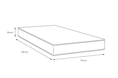 Matelas 70x210 cm Mousse Haute Densité - Soft