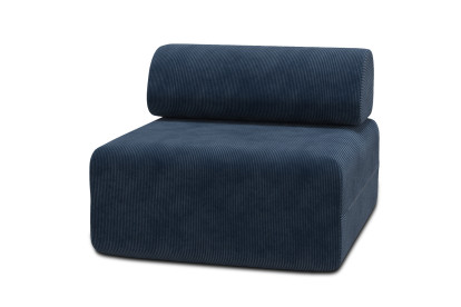 Fauteuil non convertible et modulable - Velours côtelé Bleu