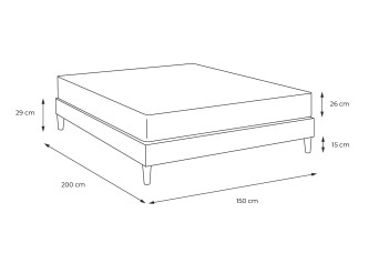 Ensemble Matelas Sommier 150x200 cm - Sommier Blanc (en kit) - ActiMemo Plus