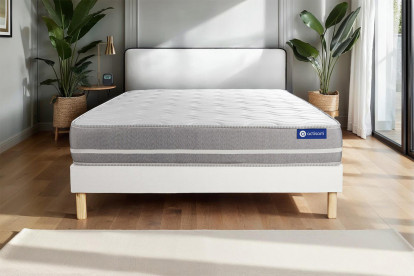 Ensemble Matelas Sommier 90x190 cm - Sommier Blanc (en kit) - Actiflex Touch