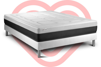 Ensemble Matelas Sommier 160x200 cm - Sommier Blanc (en kit) - Vital Form