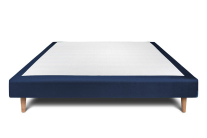 Sommier Tapissier 140x190 cm - H29 cm - Velours - Bleu océan