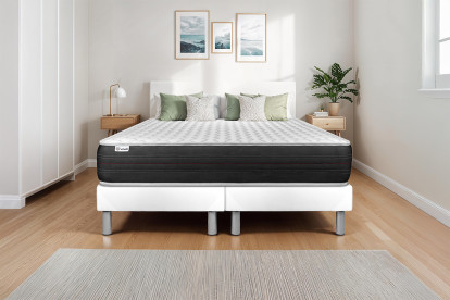 Ensemble Matelas Sommier 200x200 cm - 2 Sommiers Blanc - Vitalspring