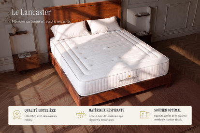 Matelas 120x220 cm Ressorts ensachés et Mémoire de forme - Lancaster