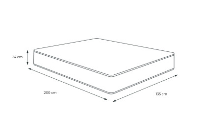 Matelas 135x200 cm Ressorts ensachés et Mémoire de forme - Actiflex Relax
