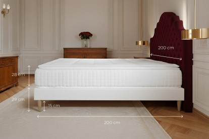 Ensemble Matelas Sommier 200x200 cm - Sommier Blanc (en kit) - George V