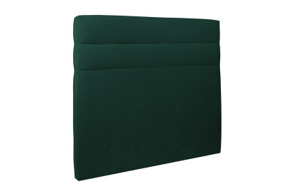 Lit 140x200 cm - Sommier à lattes H29 cm + tête de lit à lignes - Tissu Velours Vert