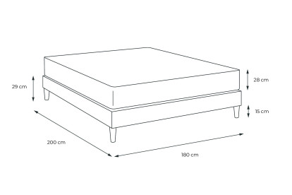 Ensemble Matelas Sommier 180x200 cm - Sommier Noir (en kit) - Vitalspring Recover