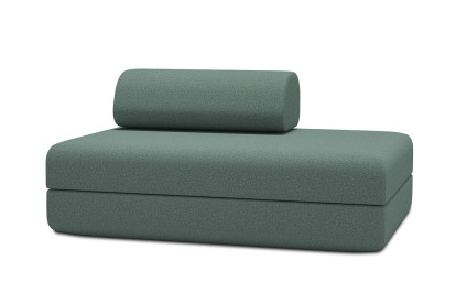 Canapé 2 places convertible et modulable - Tissu lisse Vert
