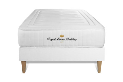 Ensemble Matelas Sommier 90x190 cm - Sommier Blanc (déjà monté) - Lancaster