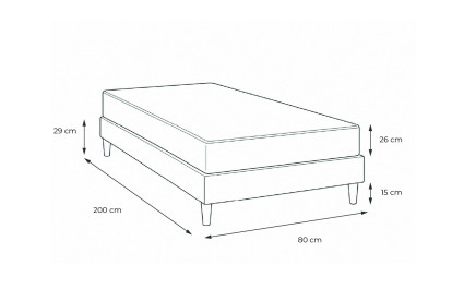Ensemble Matelas Sommier 80x200 cm - Sommier Blanc (déjà monté) - Privilège