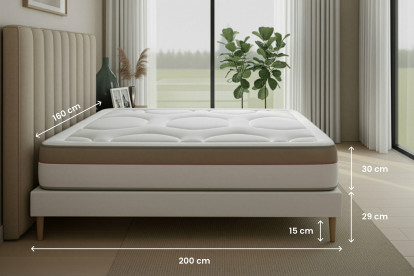 Ensemble Matelas Sommier 160x200 cm - 2 Sommiers Blanc - Le Cosy