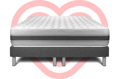 Ensemble Matelas Sommier 180x200 cm - 2 Sommiers Gris - Vitalspring Recover