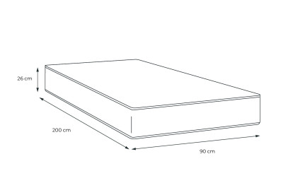 Matelas 90x200 cm Latex et mémoire de forme - Actilatex Plus