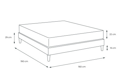 Ensemble Matelas Sommier 160x190 cm - Sommier Blanc (en kit) - Lancaster