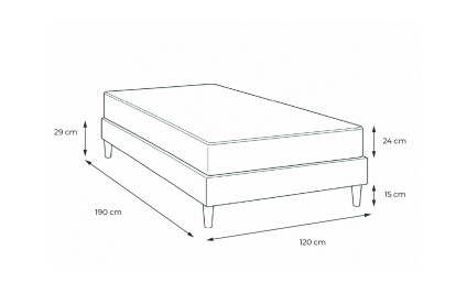 Ensemble Matelas Sommier 120x190 cm - Sommier Blanc (en kit) - Vital Soft