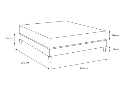 Ensemble Matelas Sommier 140x200 cm - Sommier Blanc (en kit) - Vitalspring Recover