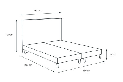 Lit 2x 80x200 cm - Sommier tapissier H29 cm + tête de lit tapissée - Tissu Bouclette Bleu