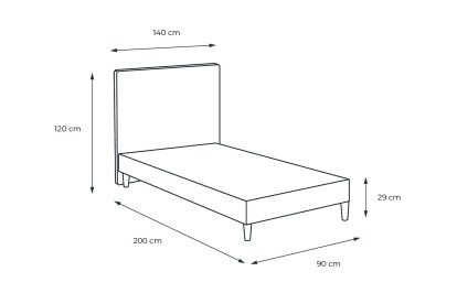 Lit 90x200 cm - Sommier à lattes H29 cm + tête de lit tapissée - Tissu Velours Vert