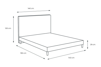 Lit 140x190 cm - Sommier tapissier H29 cm + tête de lit capitonnée - Tissu Velours Vert