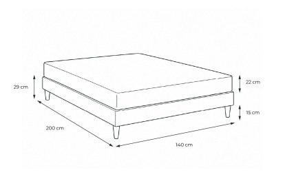 Ensemble Matelas Sommier 140x200 cm - Sommier Blanc (en kit) - Lancaster