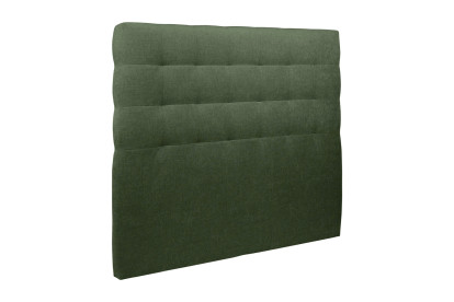 Lit 150x190 cm - Sommier tapissier H29 cm + tête de lit capitonnée - Tissu Toile natté Vert Kaki