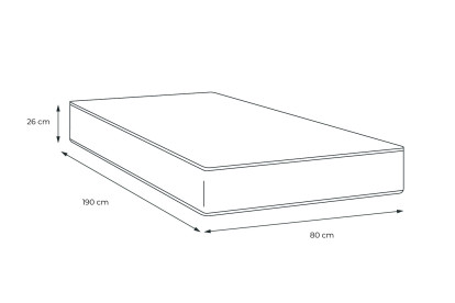 Matelas 80x190 cm Ressorts ensachés et Mémoire de forme - Actiflex Plus