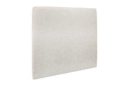 Lit 135x190 cm - Sommier tapissier H29 cm + tête de lit tapissée - Tissu Toile natté Beige Clair
