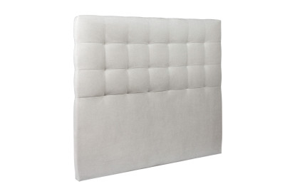 Lit 140x190 cm - Sommier tapissier H29 cm + tête de lit capitonnée - Tissu Velours Gris Clair