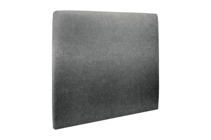 Lit 135x190 cm - Sommier tapissier H29 cm + tête de lit tapissée - Tissu Toile natté Gris Anthracite