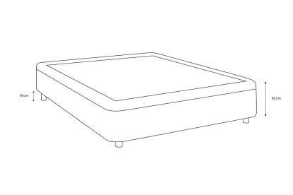 Lit coffre 140x190 cm avec Tête de lit à lignes - Tissu Bouclette Bleu