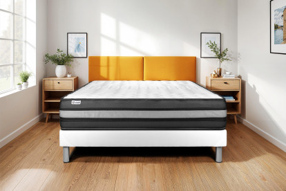 Ensemble Matelas Sommier 120x200 cm - Sommier Blanc (en kit) - Vital Power Zen