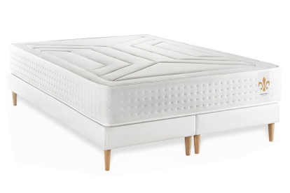 Ensemble Matelas Sommier 200x200 cm - 2 Sommiers Blanc - Vingt-Quatre