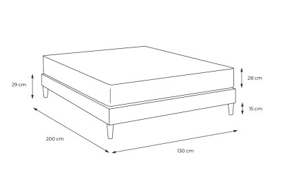 Ensemble Matelas Sommier 135x200 cm - Sommier Blanc (en kit) - Vitalspring Recover