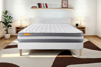 Ensemble Matelas Sommier 180x200 cm - Sommier Blanc (en kit) - Memo Plus