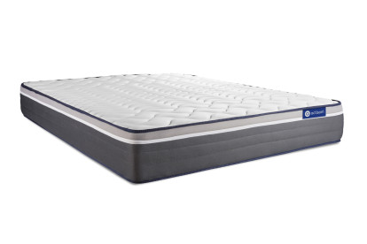Ensemble Matelas Sommier 120x200 cm - Sommier Gris (en kit) - Actiflex Plus