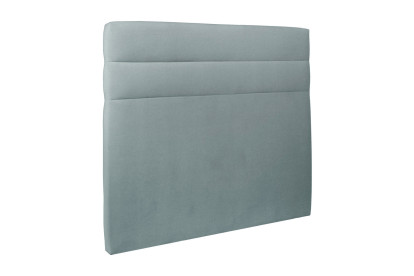 Lit 200x200 cm - Sommier à lattes H29 cm + tête de lit à lignes - Tissu Velours Gris Bleuté