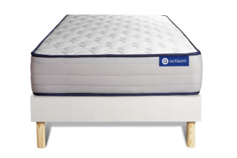 Ensemble Matelas Sommier 90x200 cm - Sommier Blanc (en kit) - Actimemo Form