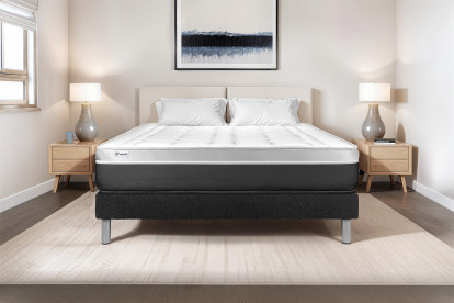 Ensemble Matelas Sommier 120x200 cm - Sommier Noir (en kit) - Vital Soft