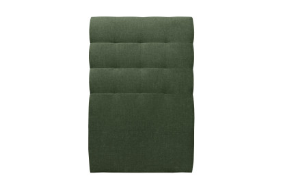 Lit 90x200 cm - Sommier tapissier H29 cm + tête de lit capitonnée - Tissu Toile natté Vert Kaki