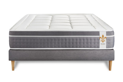 Ensemble Matelas Sommier 140x200 cm - Sommier Gris (déjà monté) - Trente