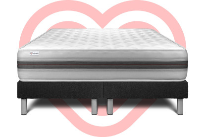 Ensemble Matelas Sommier 180x200 cm - 2 Sommiers Noir - Vitalmemo Back