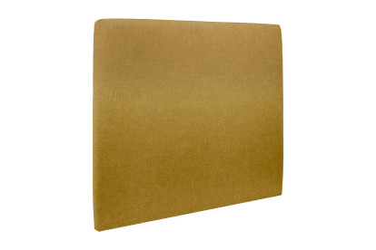 Lit 135x190 cm - Sommier tapissier H35 cm + tête de lit tapissée - Tissu Toile natté Jaune