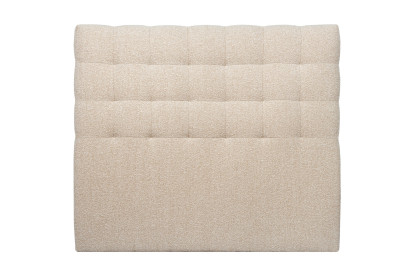 Tête de lit 135 cm Capitonnée - Tissu Bouclette Beige Clair