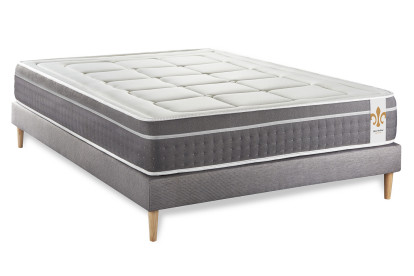 Ensemble Matelas Sommier 180x200 cm - Sommier Gris (en kit) - Trente