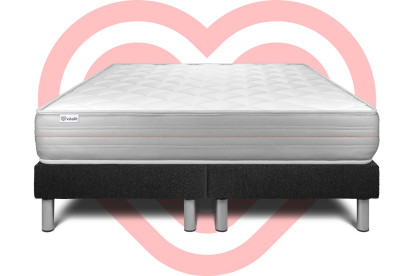 Ensemble Matelas Sommier 180x200 cm - 2 Sommiers Noir - Vitalmemo