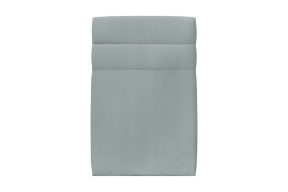 Lit 90x190 cm - Sommier à lattes H29 cm + tête de lit à lignes - Tissu Velours Gris Bleuté