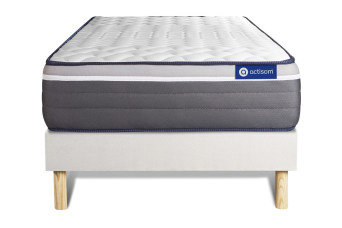 Ensemble Matelas Sommier 90x200 cm - Sommier Blanc (en kit) - Actiflex Plus